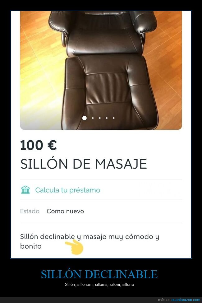 declinable,fails,reclinable,sillón