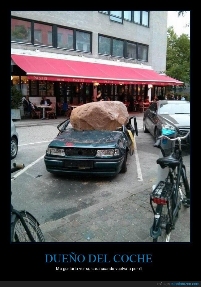 coche,roca,fails