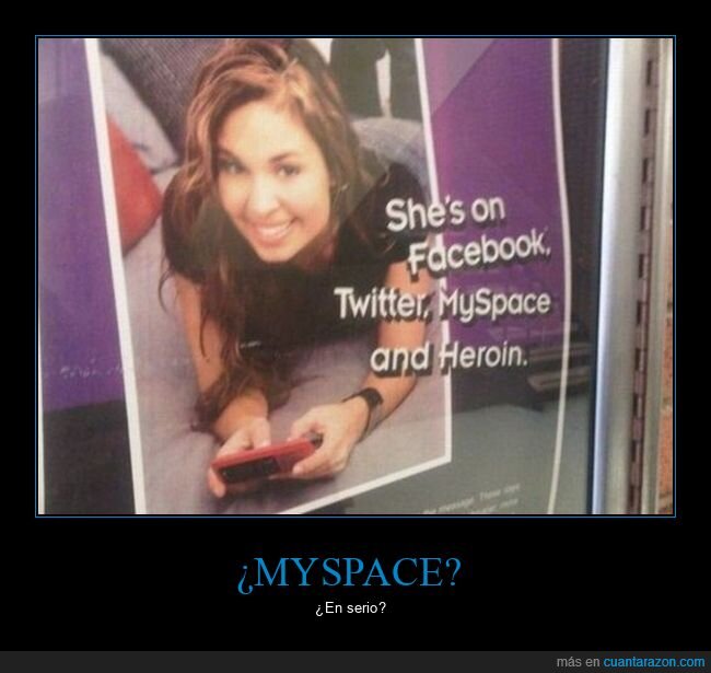 facebook,heroína,myspace,twitter