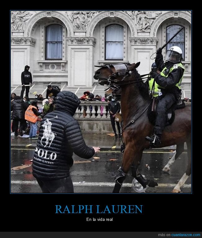 ralph lauren,policía,caballo,parecidos