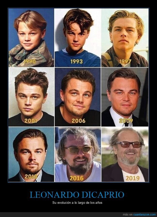 leonardo dicaprio,evolución,jack nicholson