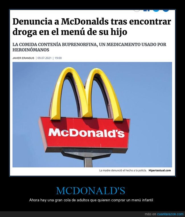 droga,hijo,mcdonald's,menú