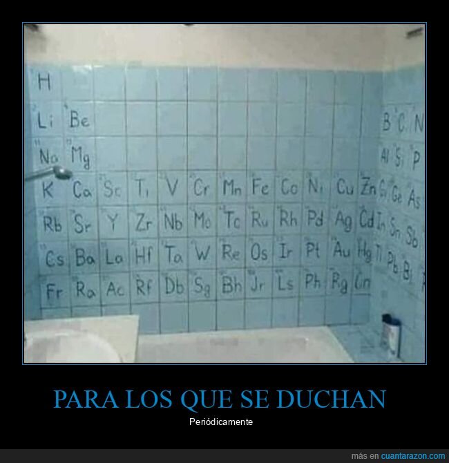 ducha,tabla,periódica