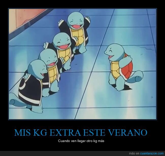 engordar,verano,kilos,squirtle