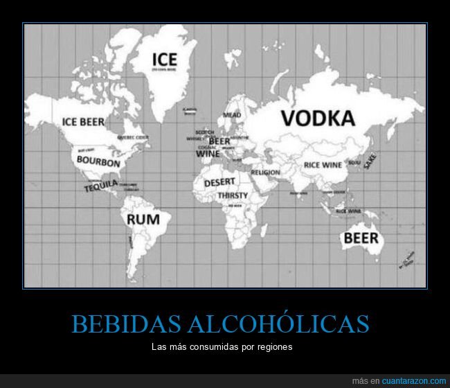 bebidad,alcohol,mapa,consumidas
