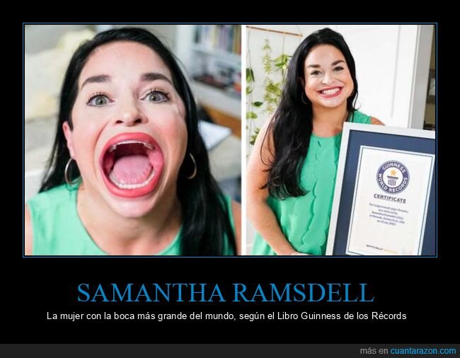Samantha Ramsdell,boca,grande,récord