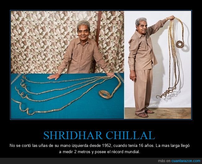 Shridhar Chillal,uñas,récord