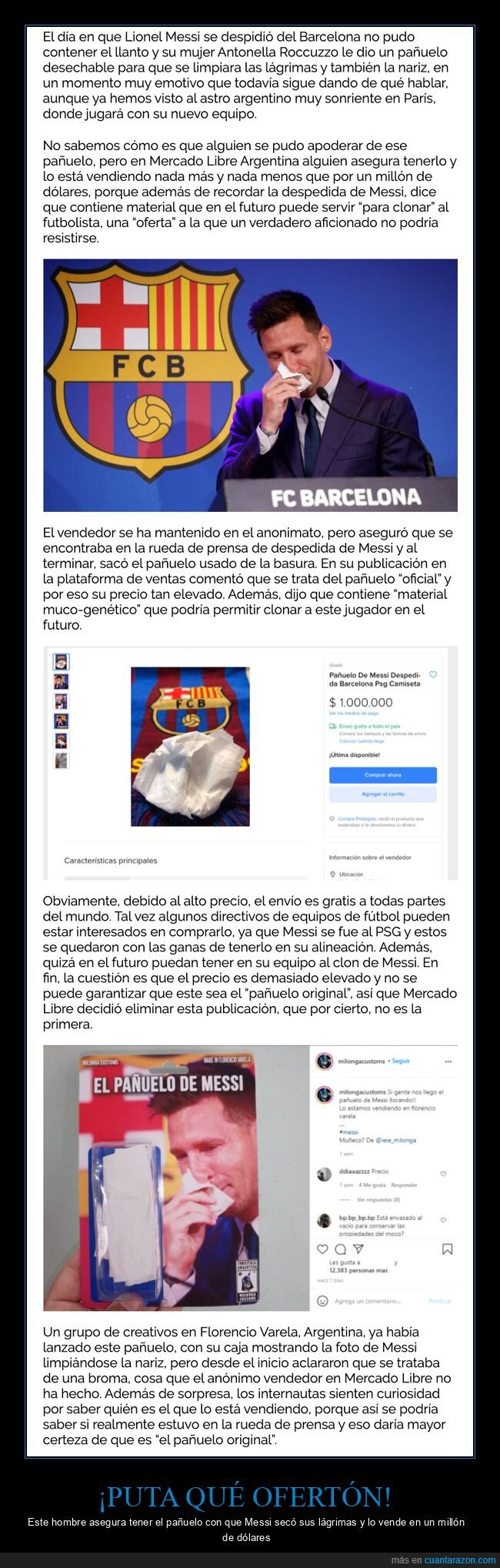 messi,pañuelo,anuncio,precio