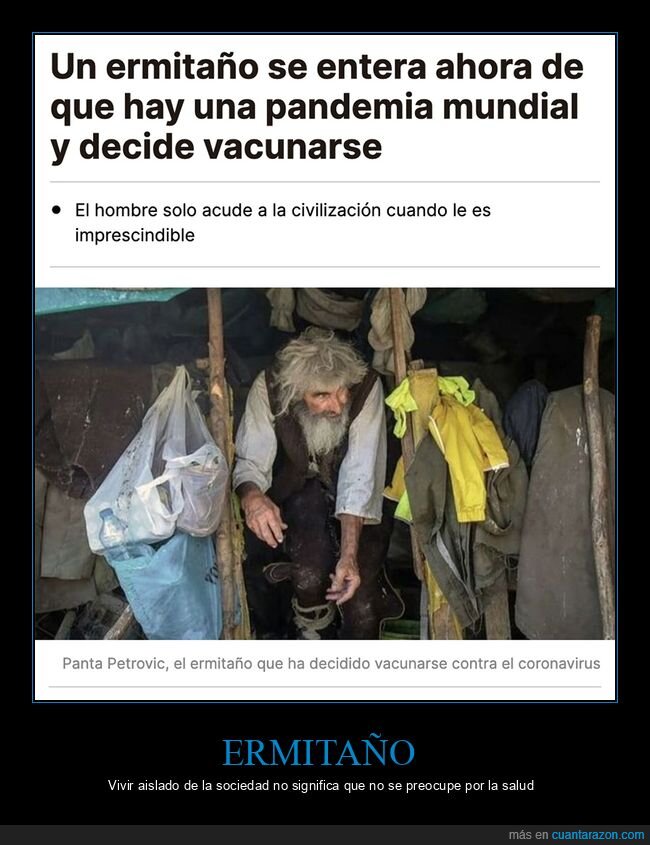 enterarse,ermitaño,pandemia,vacunarse