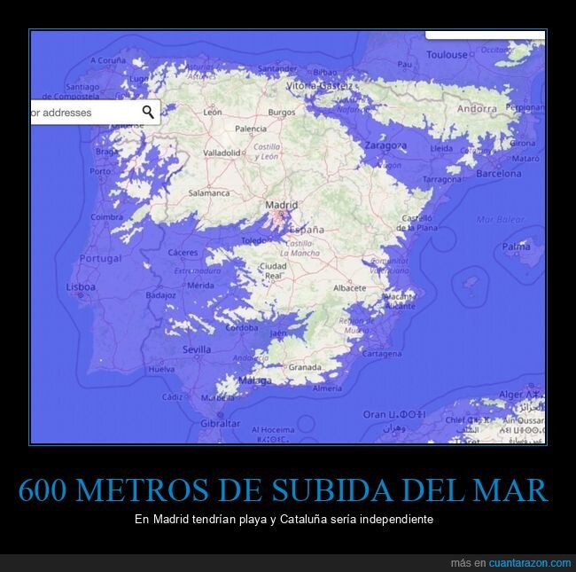 600 metros,nivel del mar,subida,madrid,playa,cataluña,independencia