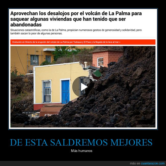 la palma,saqueos,volcán