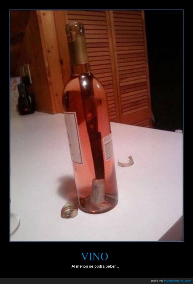 vino,botella,abrir,cuchillo,corcho,fails