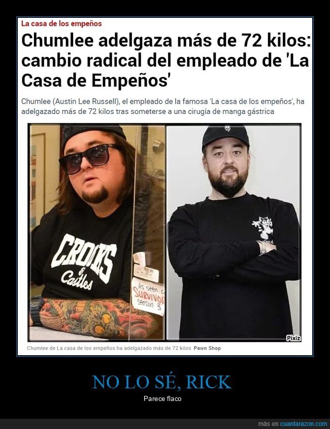 chumlee,adelgazar,la casa de empeños