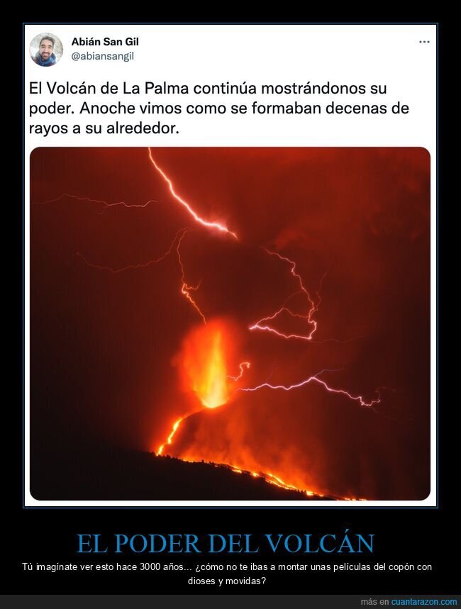 volcán,la palma,rayos,dioses