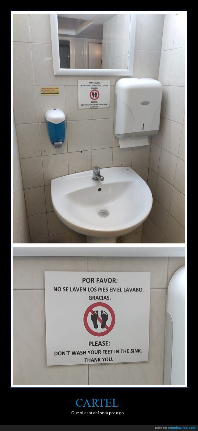 cartel,aseo,pies