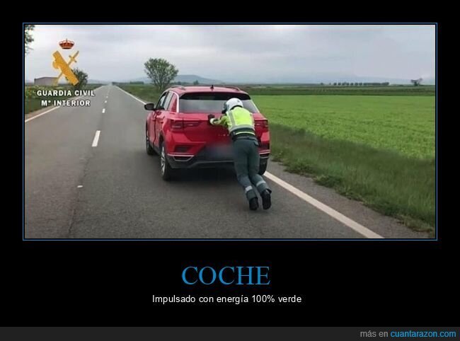 coche,empujando,guardia civil