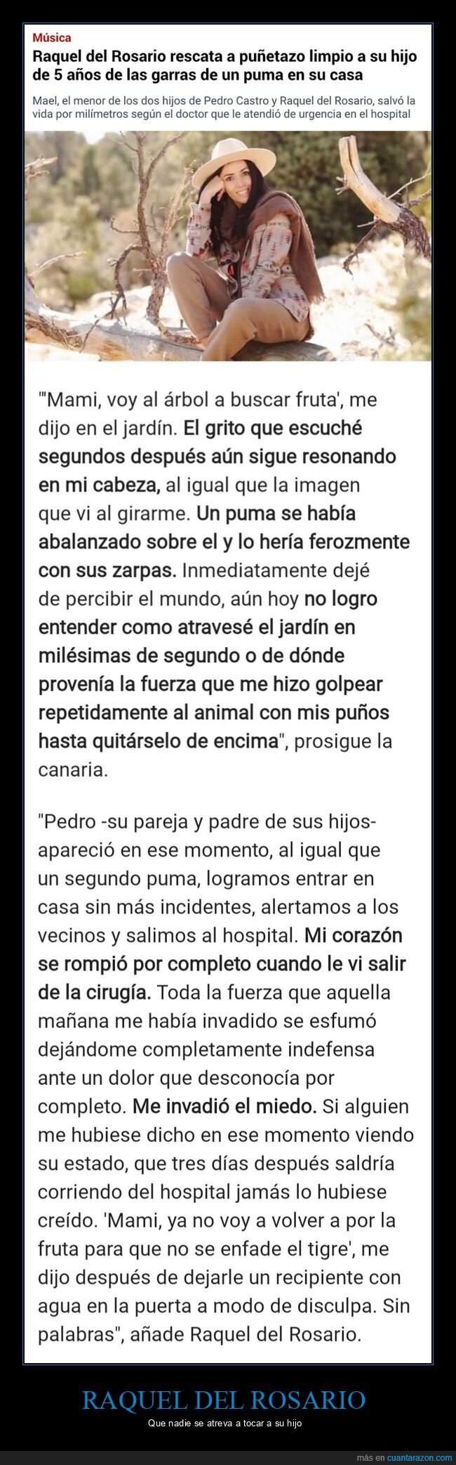hijo,puma,raquel del rosario