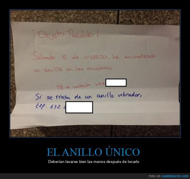 anillo,cartel,perdido