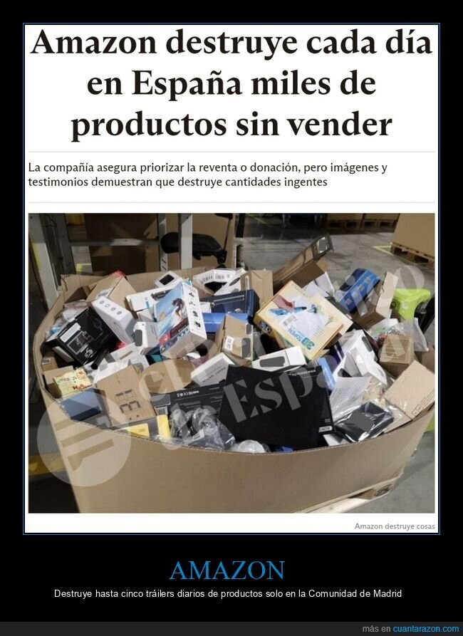 amazon,destruir,productos,sin vender