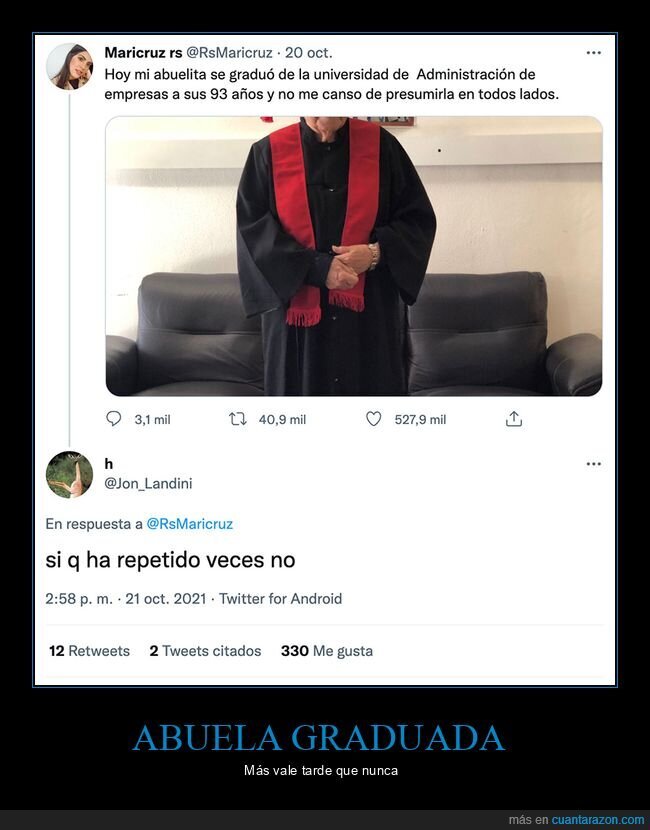 abuela,graduarse,repetir