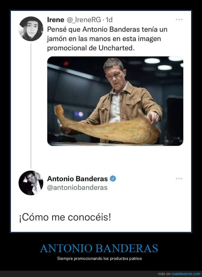 antonio banderas,jamón,uncharted