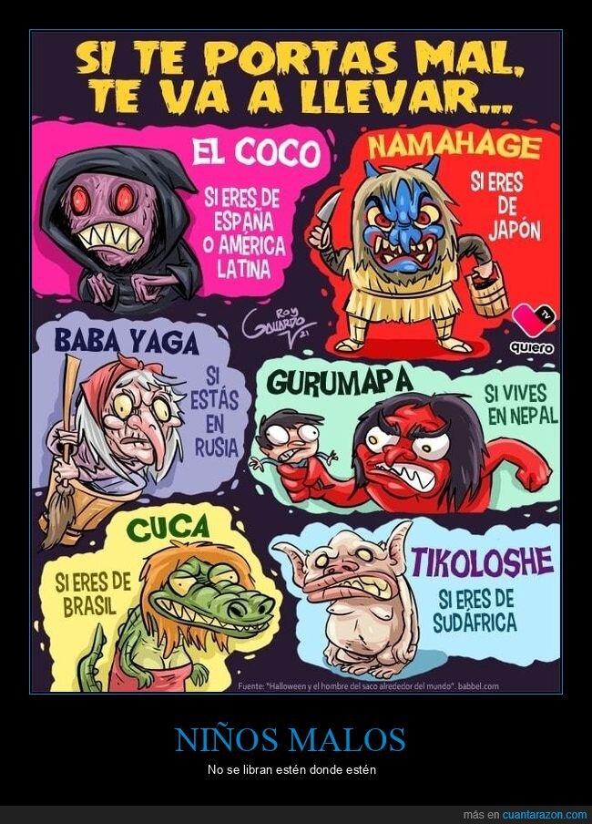 portarse mal,llevar,monstruos