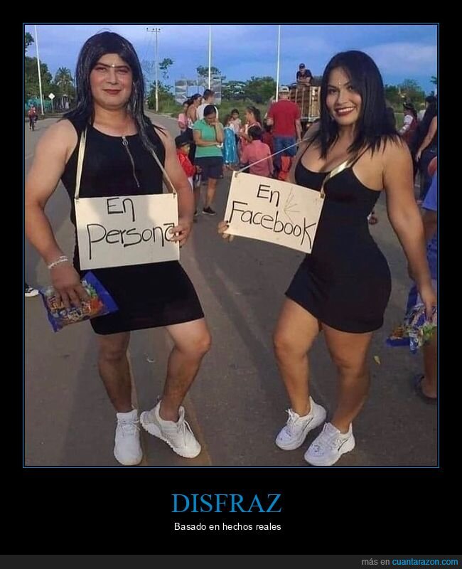 en persona,en facebook,disfraces