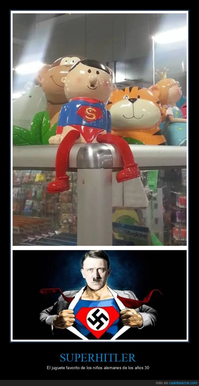 hitler,muñeco,superman