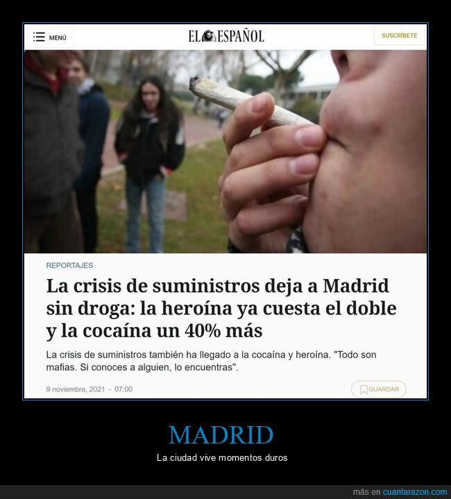 crisis,suministros,madrid,droga