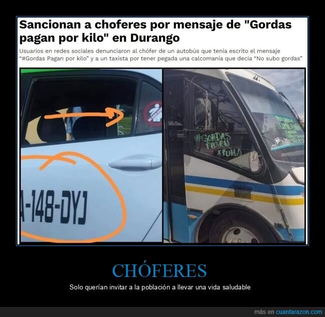 autobús,chóferes,sanciones,gordas,pagar