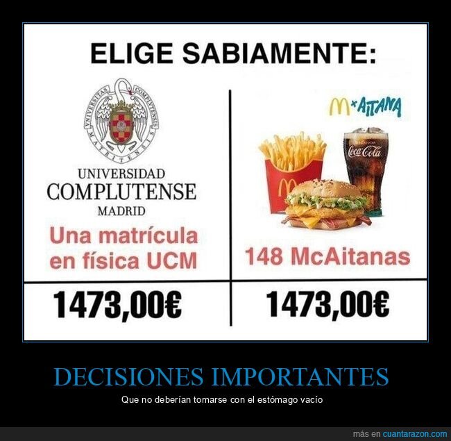 escoger,mcaitanas,mcdonald's,universidad