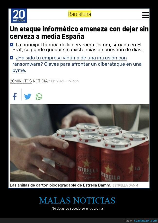 ataque informático,cerveza,españa