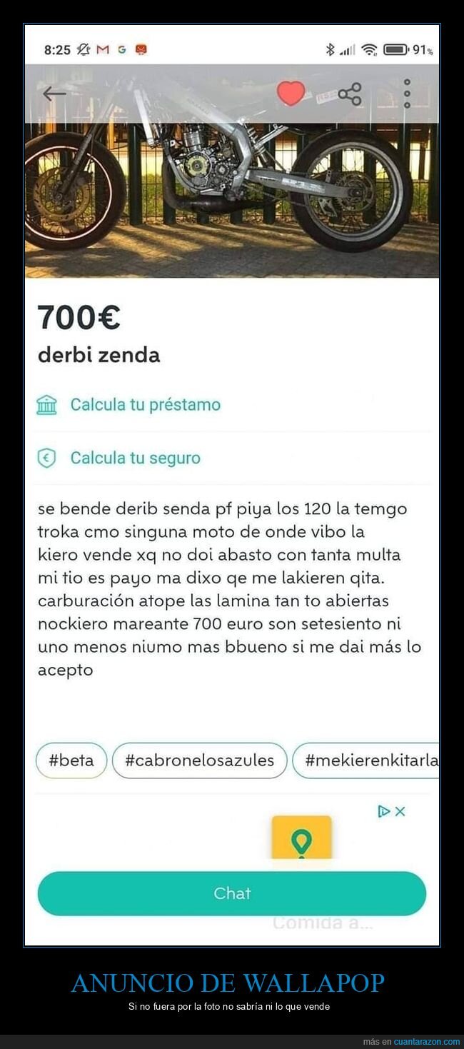 anuncios,motos,ortografía,wallapop