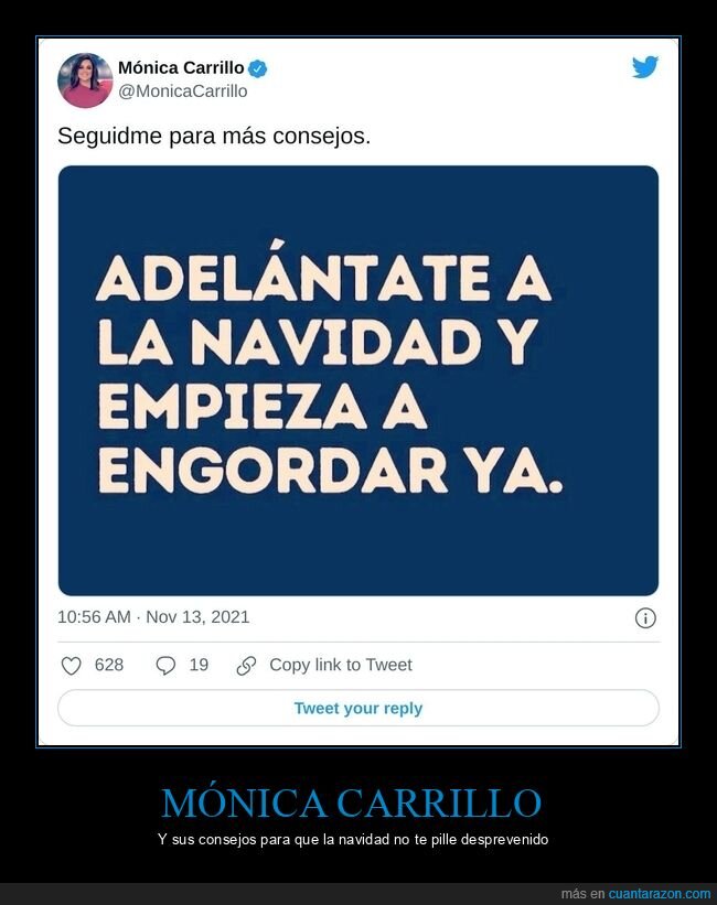 mónica carrillo,adelantarse,navidad,engordar