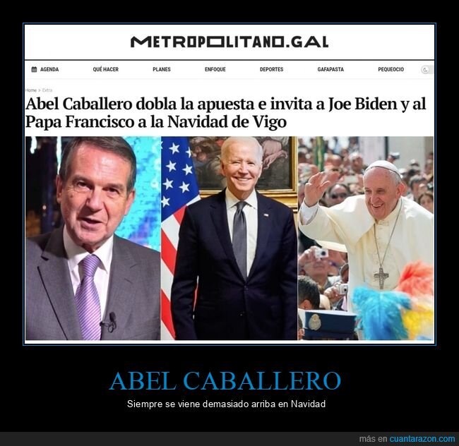 abel caballero,navidad,vigo,papa,joe biden