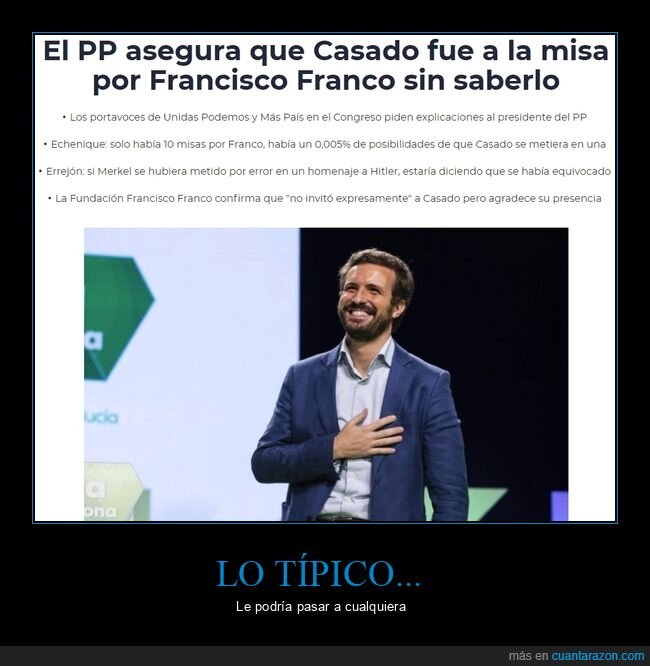 pablo casado,misa,franco,saber,políticos