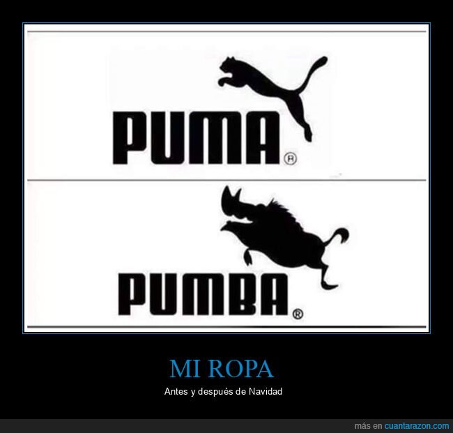 puma,pumba,ropa,antes,después,navidad