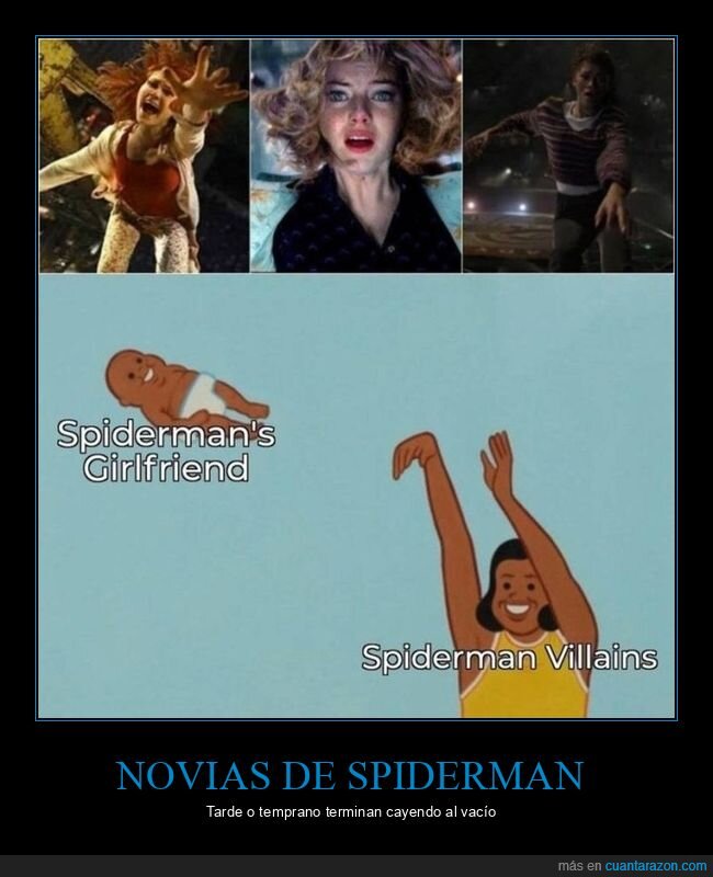 novias,spiderman,caer