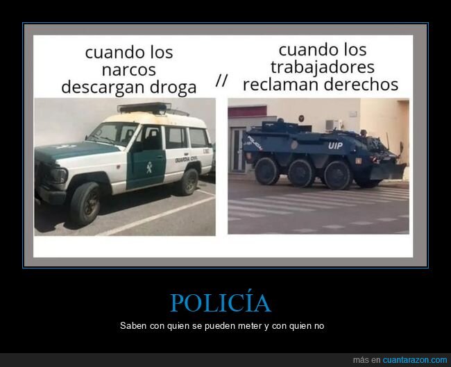 narcos,policía,huelga del metal,tanqueta