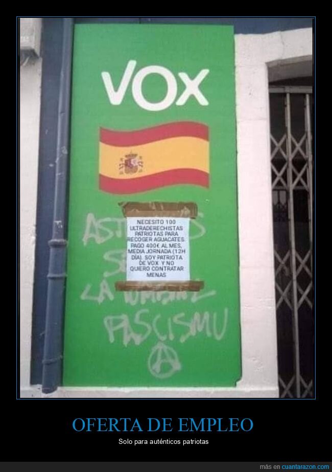 vox,carteles,oferta de empleo