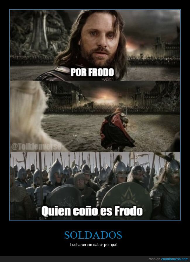 el señor de los anillos,frodo,soldados