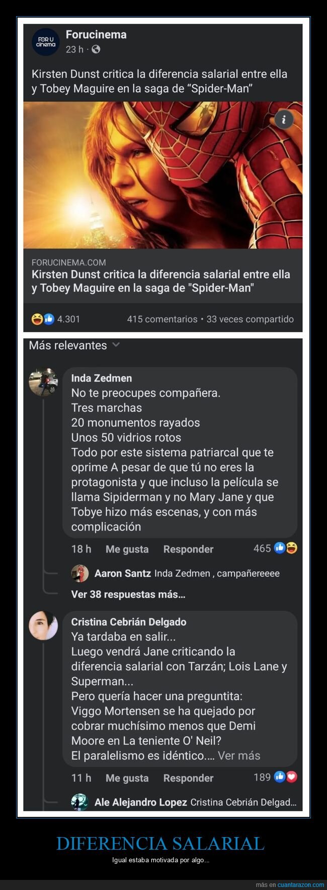 kirsten dunst,tobey maguire,spiderman,salario,diferencia