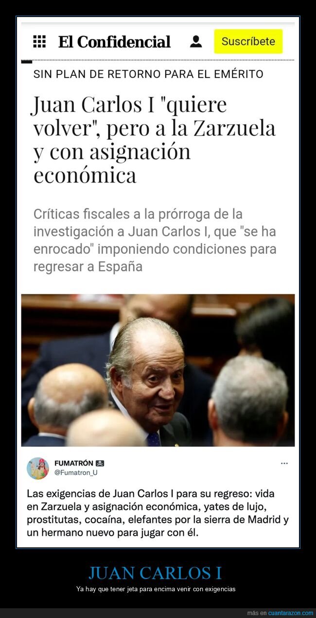 exigencias,juan carlos i,volver