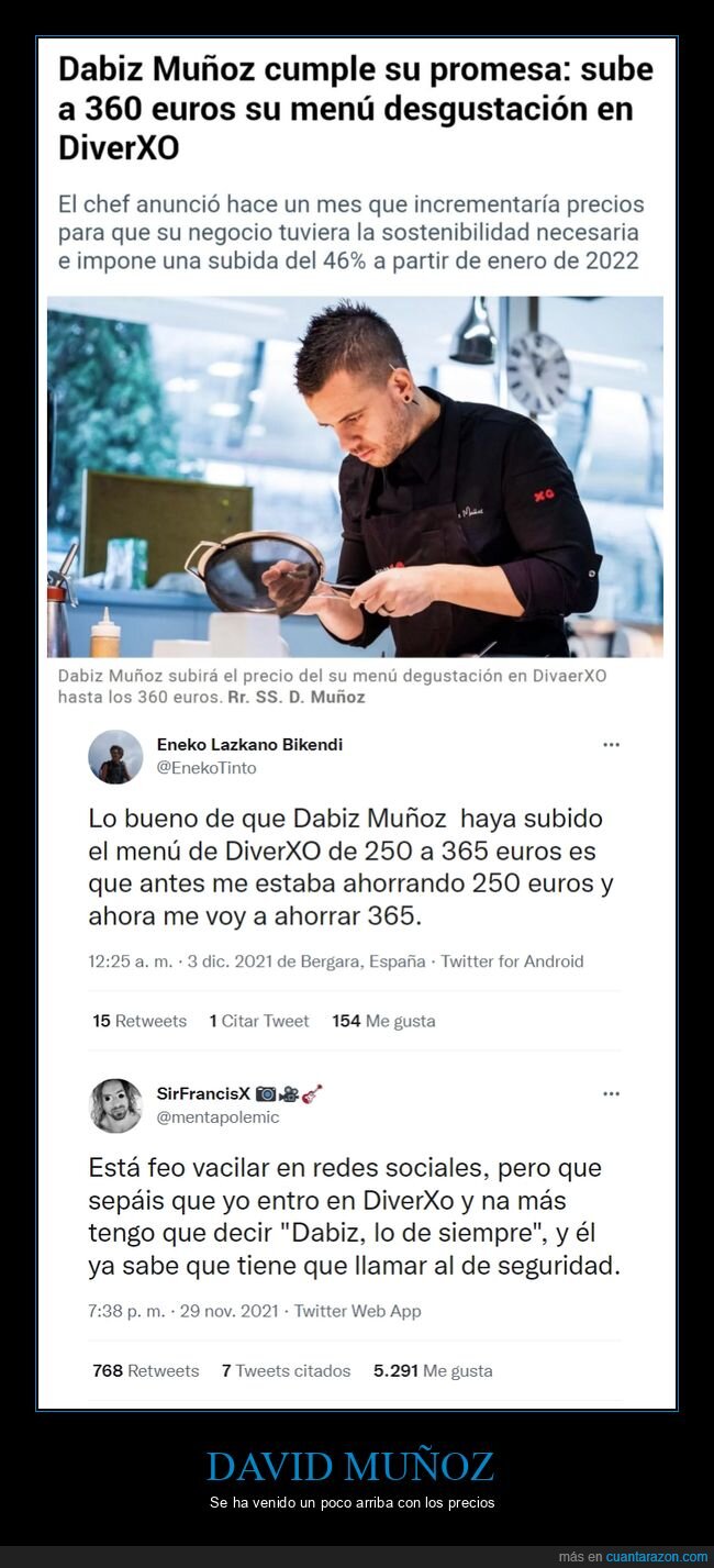 david muñoz,precio,restaurante