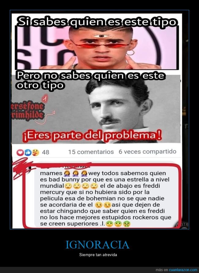 bad bunny,comentarios,fails,freddie mercury,tesla