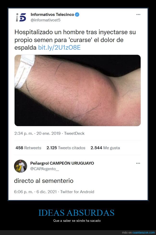 inyectarse,dolor de espalda,hospitalizado