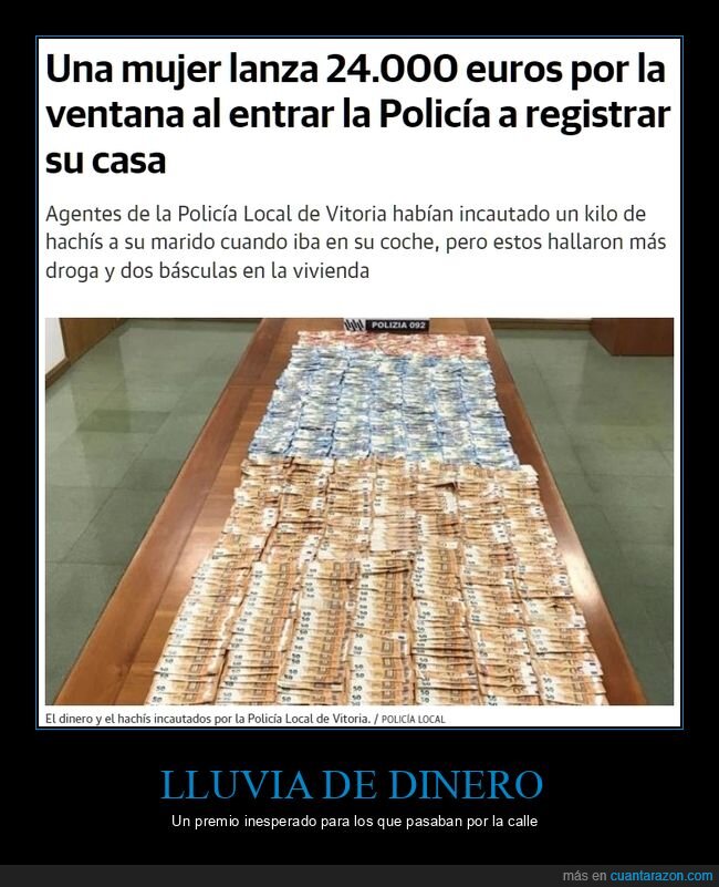 lanzar,dinero,ventana,polic&iacute;a