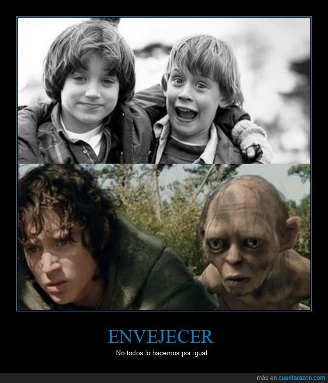 antes,después,el señor de los anillos,elijah wood,gollum,macaulay culkin