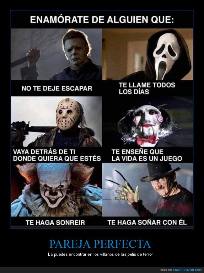 enamorarse,películas de terror,villanos