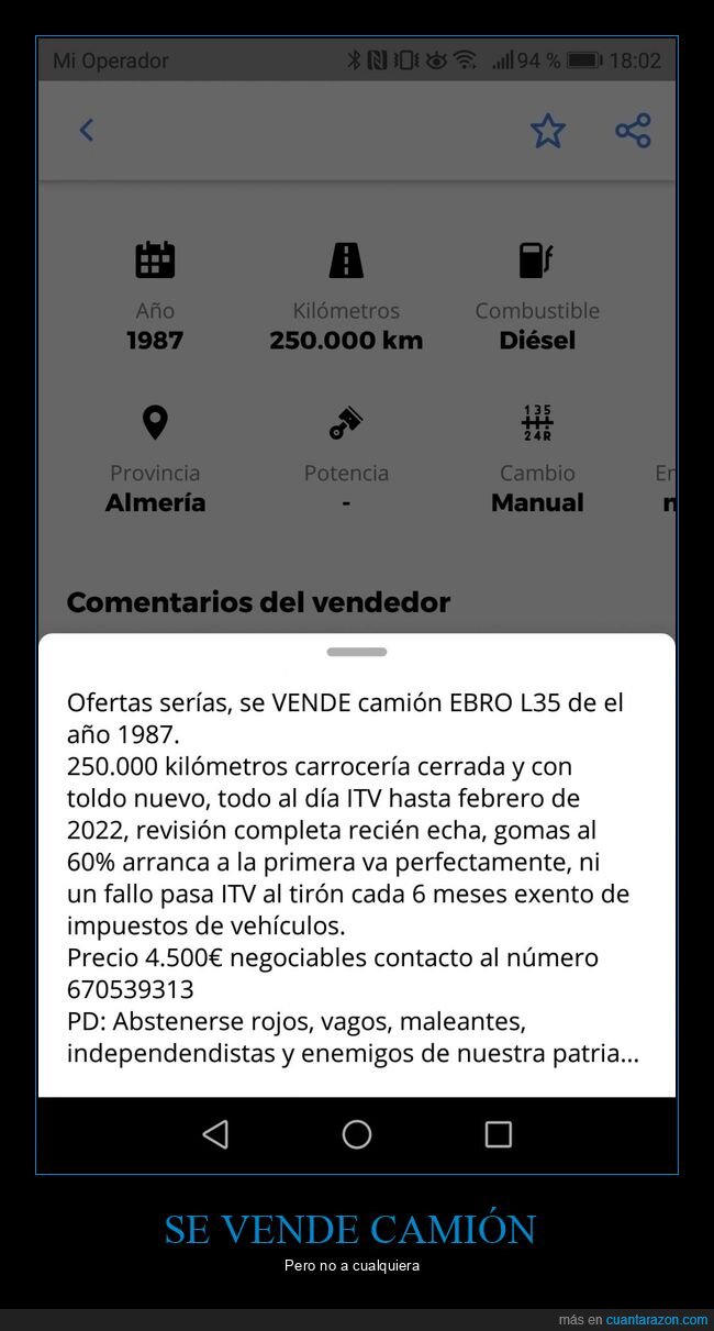 anuncios,vender,camión,wtf